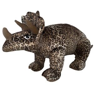 Triceratops Plush Dinosaur Leopard Print 22in Stuffed Animal Toy